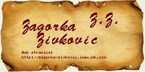 Zagorka Živković vizit kartica